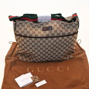 Gucci Sherry Line GG Canvas Leather Shoulder Crossbody Bag Beige 189751 NWT